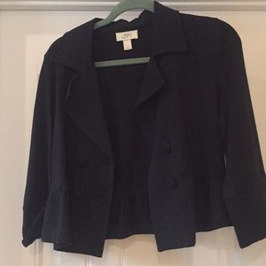 Ann Taylor loft navy knit blazer